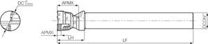 MEY 40S32240 MEY Series, Long Length Shank, Multi-Function End Mill MEY 40S32240 MEY Series, Long Length Shank, Multi-Function End Mill