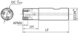 MEW 0625W625102T Standard Length Shank, 90 Degree End Mill