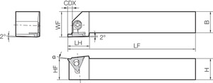KGBAR 2020K2225, External Grooving Toolholder KGBAR 2020K2225, External Grooving Toolholder