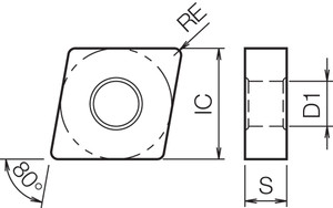CNGA 431T00625AA A66N Grade Ceramic, Indexable Turning Insert