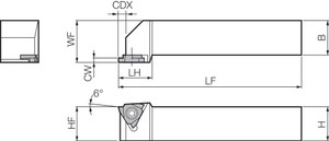 KTGR 2020K2235, External Grooving Toolholder