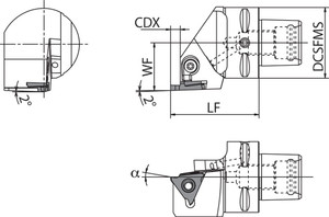KPC5 KGBAR 350602215 Quick Change, Polygon Shank Indexable Grooving Toolholder KPC5 KGBAR 350602215 Quick Change, Polygon Shank Indexable Grooving Toolholder