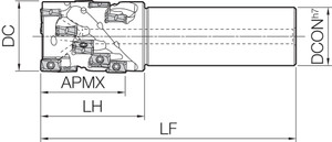 MEWH 050S421542T (M-FOUR Series), Standard Length, Helical End Mill