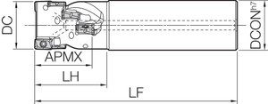 MEWH 025S251032T (M-FOUR Series), Standard Length, Helical End Mill