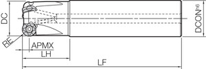 MRW 32S32123T RAD-8 Series, Standard Length Shank, Radius End Mill MRW 32S32123T RAD-8 Series, Standard Length Shank, Radius End Mill