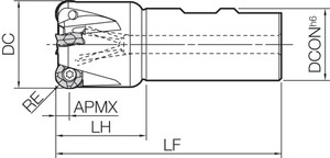 MRW 2500W150165T RAD-8 Series, Standard Length Shank, Radius End Mill