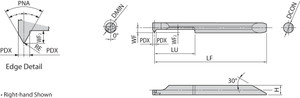 Internal EZTR 03503060002 PR1225 Grade PVD Carbide, Micro Threading Bar Internal EZTR 03503060002 PR1225 Grade PVD Carbide, Micro Threading Bar
