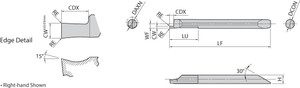 EZFGR 060050150 PR1225 Grade PVD Carbide, Micro Face Grooving Bar EZFGR 060050150 PR1225 Grade PVD Carbide, Micro Face Grooving Bar