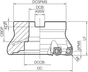MRW 5000R1610T RAD-8 Series, Radius Face Mill