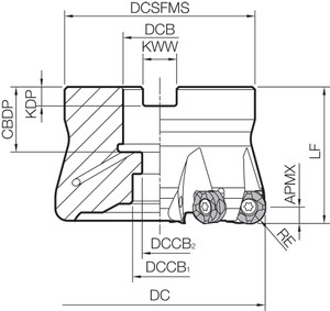 MRW 3000R126T RAD-8 Series, Radius Face Mill