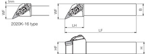 DVPNL 2020K16, Indexable Turning Toolholder DVPNL 2020K16, Indexable Turning Toolholder