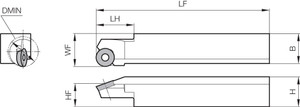 SRCPR2525B16A32 Right-Hand, Positive Rake, Square Shank Boring Bar for Bearing Machining SRCPR2525B16A32 Right-Hand, Positive Rake, Square Shank Boring Bar for Bearing Machining