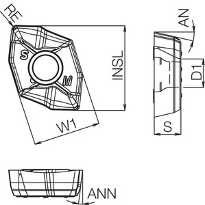 ZXMT 170608SM PR1225 Grade PVD Carbide, Indexable Drilling Insert