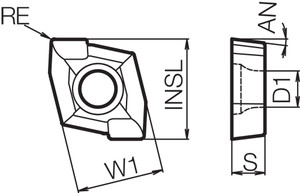ZCMT 12T304SP KW10 Grade Uncoated Carbide, Indexable Drilling Insert