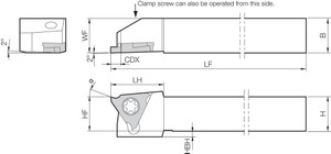 KGBFR 1010JX16F, External Grooving Toolholder KGBFR 1010JX16F, External Grooving Toolholder