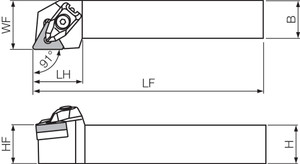 DTGNL 2020K16, Indexable Turning Toolholder DTGNL 2020K16, Indexable Turning Toolholder