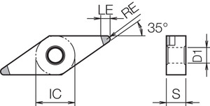 VNGA 331S00525ME KBN60M Grade CBN, Indexable Turning Insert VNGA 331S00525ME KBN60M Grade CBN, Indexable Turning Insert