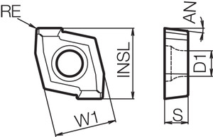 ZCMT 050203 KW10 Grade Uncoated Carbide, Indexable Drilling Insert