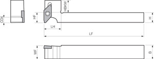 KTKFR 1216JX12Y, Cut-Off Toolholder KTKFR 1216JX12Y, Cut-Off Toolholder