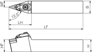 DVVNN 163D, Indexable Turning Toolholder DVVNN 163D, Indexable Turning Toolholder