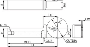 KPKHR 164JCT, Cut-Off Toolholder