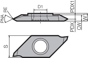 TKFT 12LA60005 PR1725 Grade PVD Carbide, Indexable Threading Insert