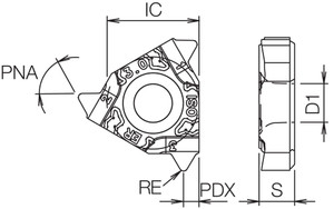 16 ER100ISOTF PR1115 Grade PVD Carbide, Indexable Threading Insert