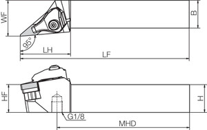 DVLNL 163DJCT, Indexable Coolant-Through Turning Toolholder DVLNL 163DJCT, Indexable Coolant-Through Turning Toolholder