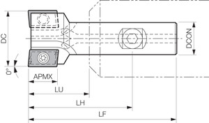 EM 1000AL Standard Length Shank, 90 Degree End Mill EM 1000AL Standard Length Shank, 90 Degree End Mill
