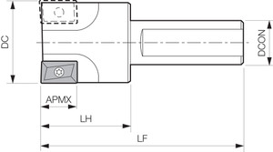EM 1125 Standard Length Shank, 90 Degree End Mill