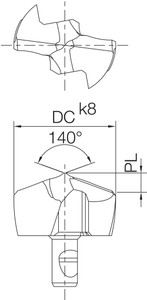 DA 2400MKM PR1525 Grade PVD Carbide, Replaceable Drill Tip