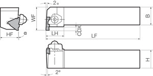 KGBSR 2020K16, External Grooving Toolholder