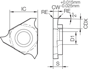 GBF 32R033000F PR1215 Grade PVD Carbide, Indexable Grooving Insert