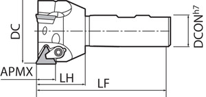 MTP 90250125W Standard Length Shank, 90 Degree End Mill MTP 90250125W Standard Length Shank, 90 Degree End Mill
