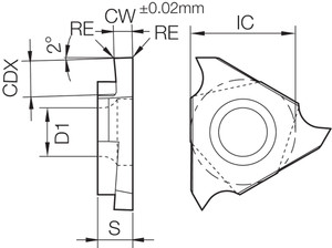 GBF 32L120000F GW15 Grade Uncoated Carbide, Indexable Grooving Insert GBF 32L120000F GW15 Grade Uncoated Carbide, Indexable Grooving Insert