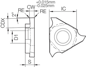 GBF 32L033000F PR1215 Grade PVD Carbide, Indexable Grooving Insert GBF 32L033000F PR1215 Grade PVD Carbide, Indexable Grooving Insert