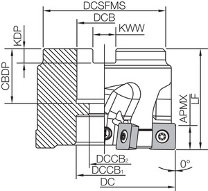 MSRS 90100R16TM Metric Bore Diameter, 90 Degree Face Mill