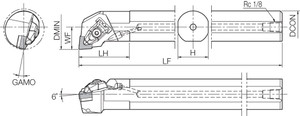 A20TDCLNR4 Right-Hand, Negative Rake, Coolant-Through Boring Bar