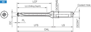 SF16DRC110M8, DRC Magic Drill 11.00-11.49mm Cutting Diameter, 8xD, Replaceable Tip Drill SF16DRC110M8, DRC Magic Drill 11.00-11.49mm Cutting Diameter, 8xD, Replaceable Tip Drill