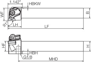 DTGNL 2020K16JCT, Indexable Coolant-Through Turning Toolholder DTGNL 2020K16JCT, Indexable Coolant-Through Turning Toolholder