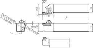 GFVR 2020K701B, Face Grooving Toolholder