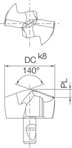DA 1330MGM PR1535 Grade PVD Carbide, Replaceable Drill Tip DA 1330MGM PR1535 Grade PVD Carbide, Replaceable Drill Tip