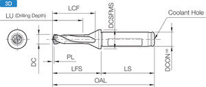 SF16DRC105M3, DRC Magic Drill 10.50-10.99mm Cutting Diameter, 3xD, Replaceable Tip Drill SF16DRC105M3, DRC Magic Drill 10.50-10.99mm Cutting Diameter, 3xD, Replaceable Tip Drill