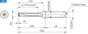 SF16DRC110M5, DRC Magic Drill 11.00-11.49mm Cutting Diameter, 5xD, Replaceable Tip Drill SF16DRC110M5, DRC Magic Drill 11.00-11.49mm Cutting Diameter, 5xD, Replaceable Tip Drill