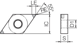 DNGA 433S00525ME KBN475 Grade CBN, Indexable Turning Insert DNGA 433S00525ME KBN475 Grade CBN, Indexable Turning Insert