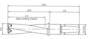 SDR0578, Stinger Drill 0.5780" Cutting Diameter, Indexable Insert Drill