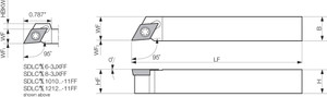 SDLCR 1212F11FF, Indexable Turning Toolholder SDLCR 1212F11FF, Indexable Turning Toolholder