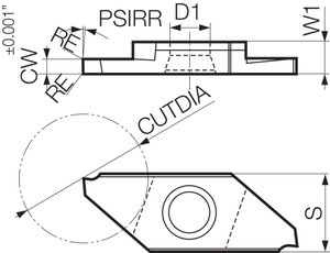 TKF 16R150S KW10 Grade Uncoated Carbide, Indexable Cut-Off Insert TKF 16R150S KW10 Grade Uncoated Carbide, Indexable Cut-Off Insert