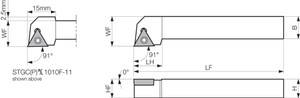 STGCR 2525M11, Indexable Turning Toolholder STGCR 2525M11, Indexable Turning Toolholder