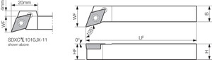 SDXCL 1010JX11, Indexable Turning Toolholder SDXCL 1010JX11, Indexable Turning Toolholder